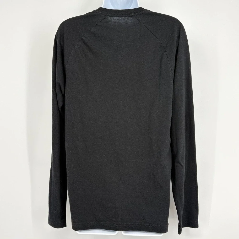 Alo Yoga T Shirt Women Long Sleeve Crew Neck Black Top M Athleisure Soft Knit